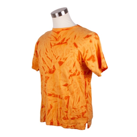 YOHJI YAMAMOTO ORANGE TIE DYE COTTON SHORT SLEEVE T-SHIRT (FINAL PRICE) - Picture 2 of 7